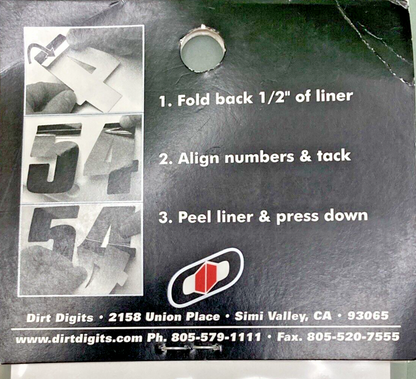 NEW GENUINE DIRT DIGITS DD43B-9 MOTOSPORT (9) NUMBER 3PK 4''X3.25