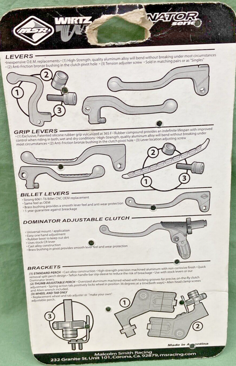 NEW GENUINE MSR 34-1783 LVRS CR 80 BRAKE POL