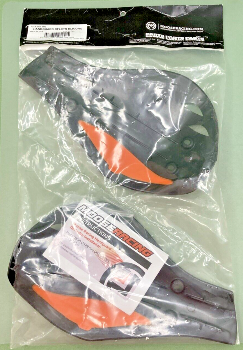 NEW GENUINE MOOSE RACING 0635-0552 HANDGUARD DFLCTR BLK/ORG