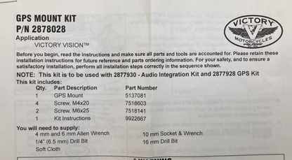NEW GENUINE VICTORY 2878028 Mount for Zumo 660 Gps