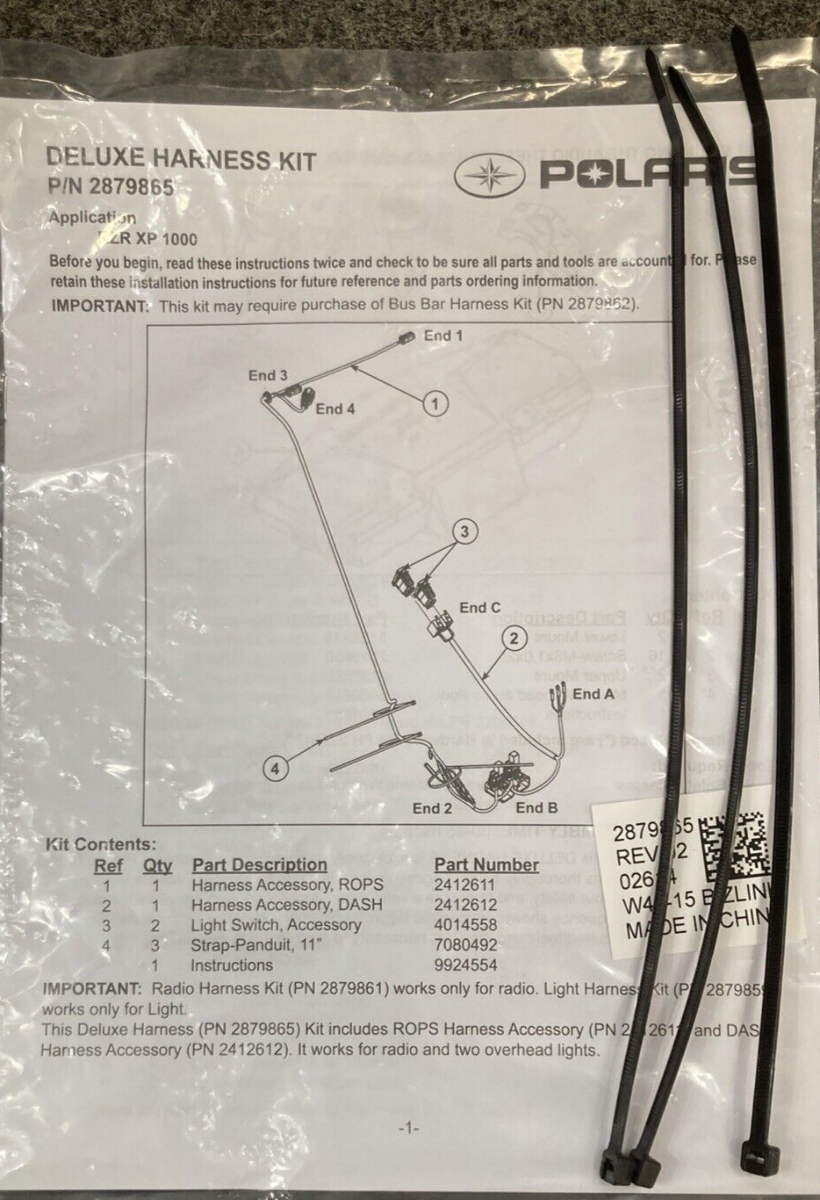NEW GENUINE POLARIS 2879865 LED Y HARNESS DELUXE