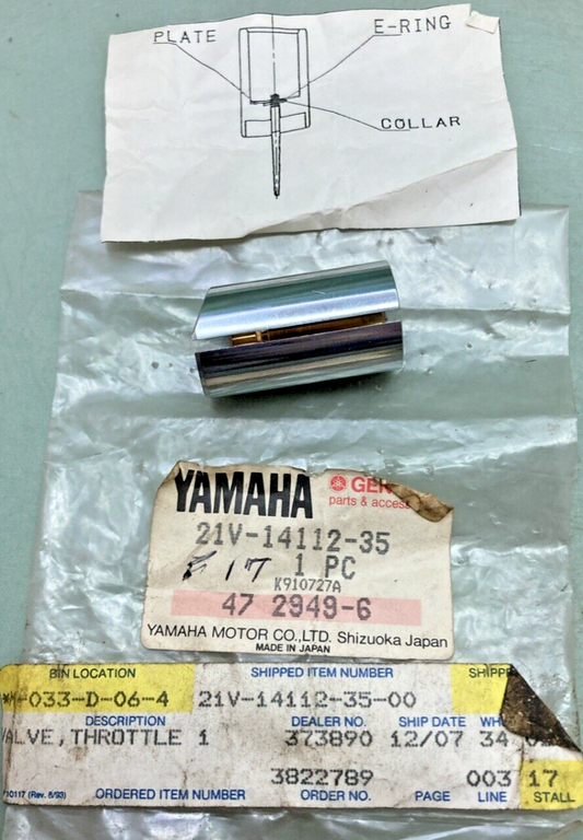 NEW GENUINE YAMAHA 21V-14112-35 VALVE, THROTTLE 1