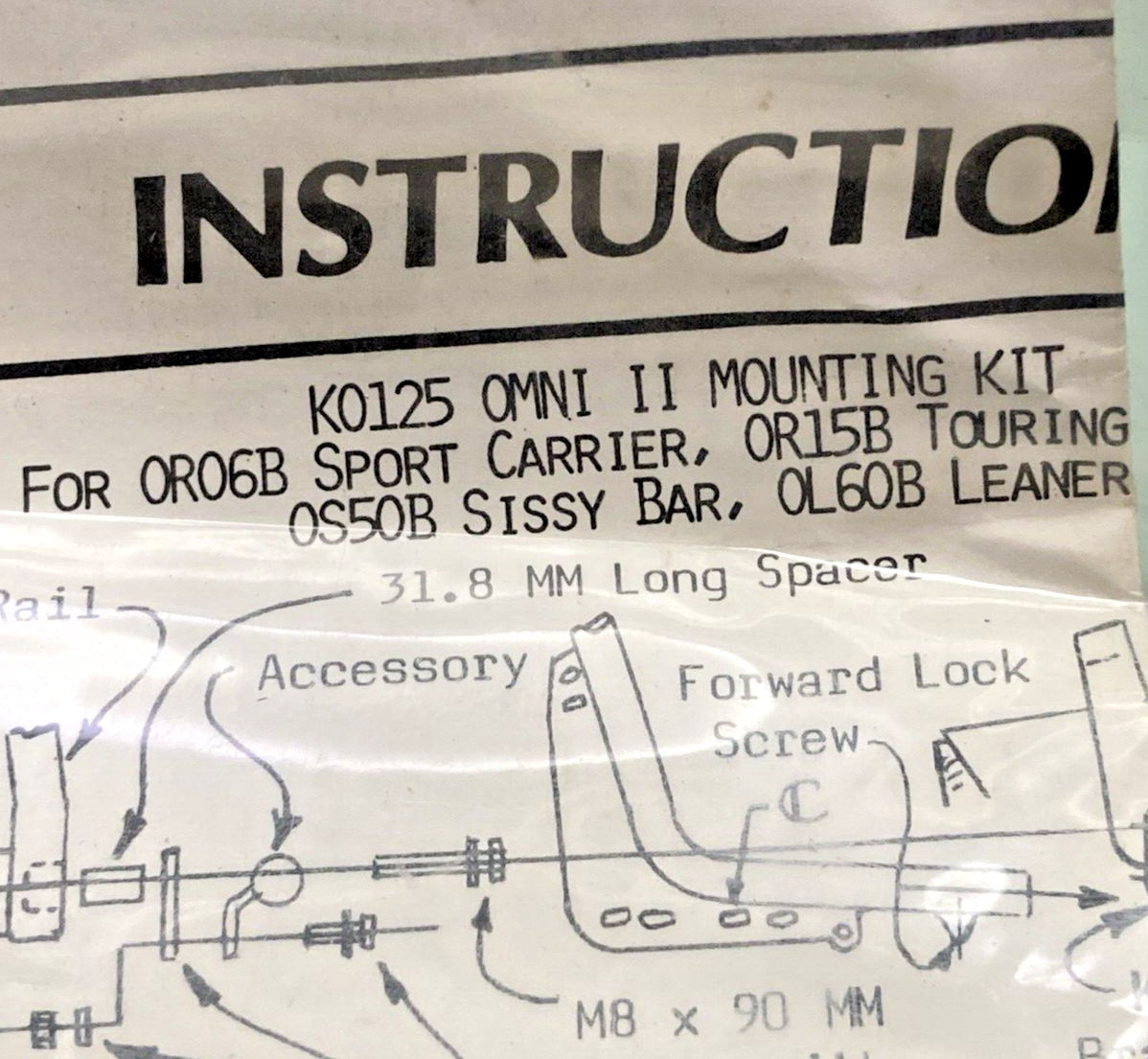 NEW KG K0125 OMNI II MOUNTING KIT FOR HONDA NIGHTHAWK 700 S '84-'85