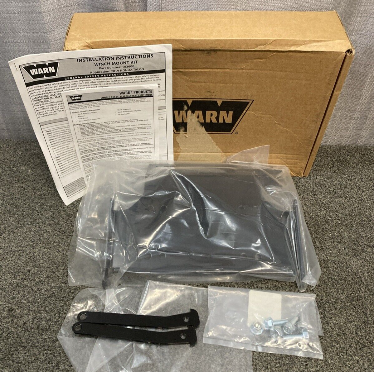 NEW GENUINE WARN 102600 MTG KIT WINCH FOR HONDA TALON