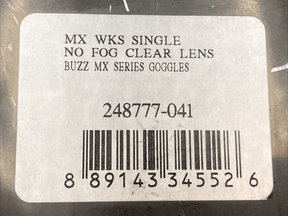 NEW GENUINE SCOTT 248777-041 BUZZ MX WKS NO FOG LENS SNG YTH CLEAR