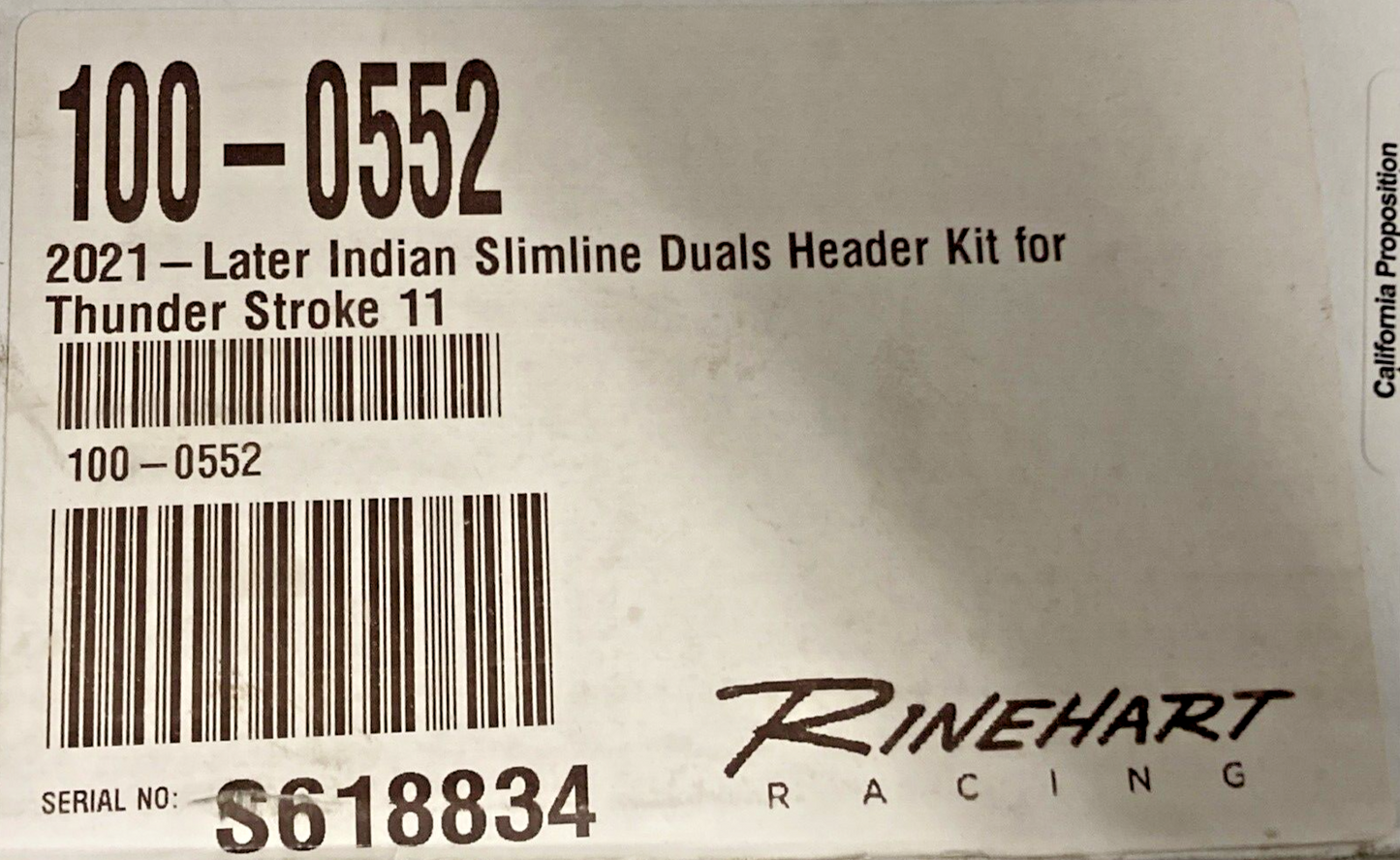 NEW GENUINE RINEHART 100-0552 Slimline Duals Header Kit Chrome For Indian