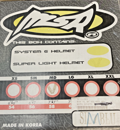 NEW GENUINE MSR SYSTEM 6 SUPER LIGHT HELMET BLUE MED