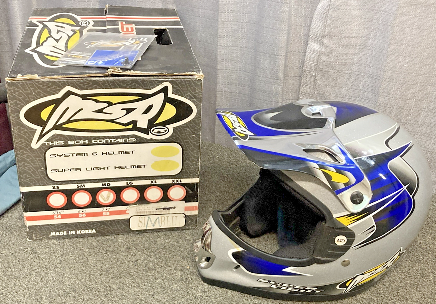 NEW GENUINE MSR SYSTEM 6 SUPER LIGHT HELMET BLUE MED