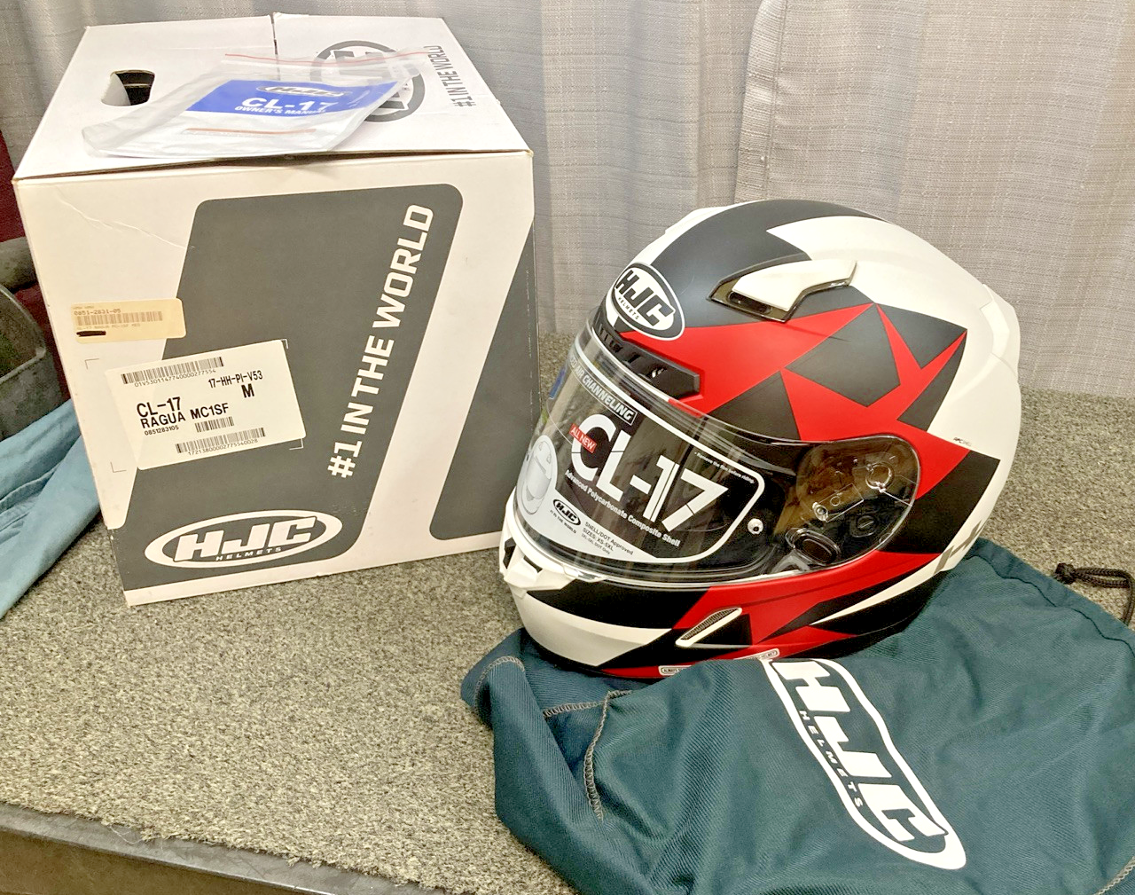 NEW GENUINE HJC CL-17 RAGUA MC1SF HELMET RED SIZE M