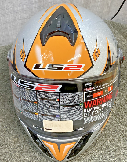 NEW GENUINE LS2 FF387 FULL FACE HELMET ORANGE SIZE L