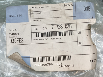 NEW GENUINE BMW 16137728038 Bulk material, fuel hose 2007-2021