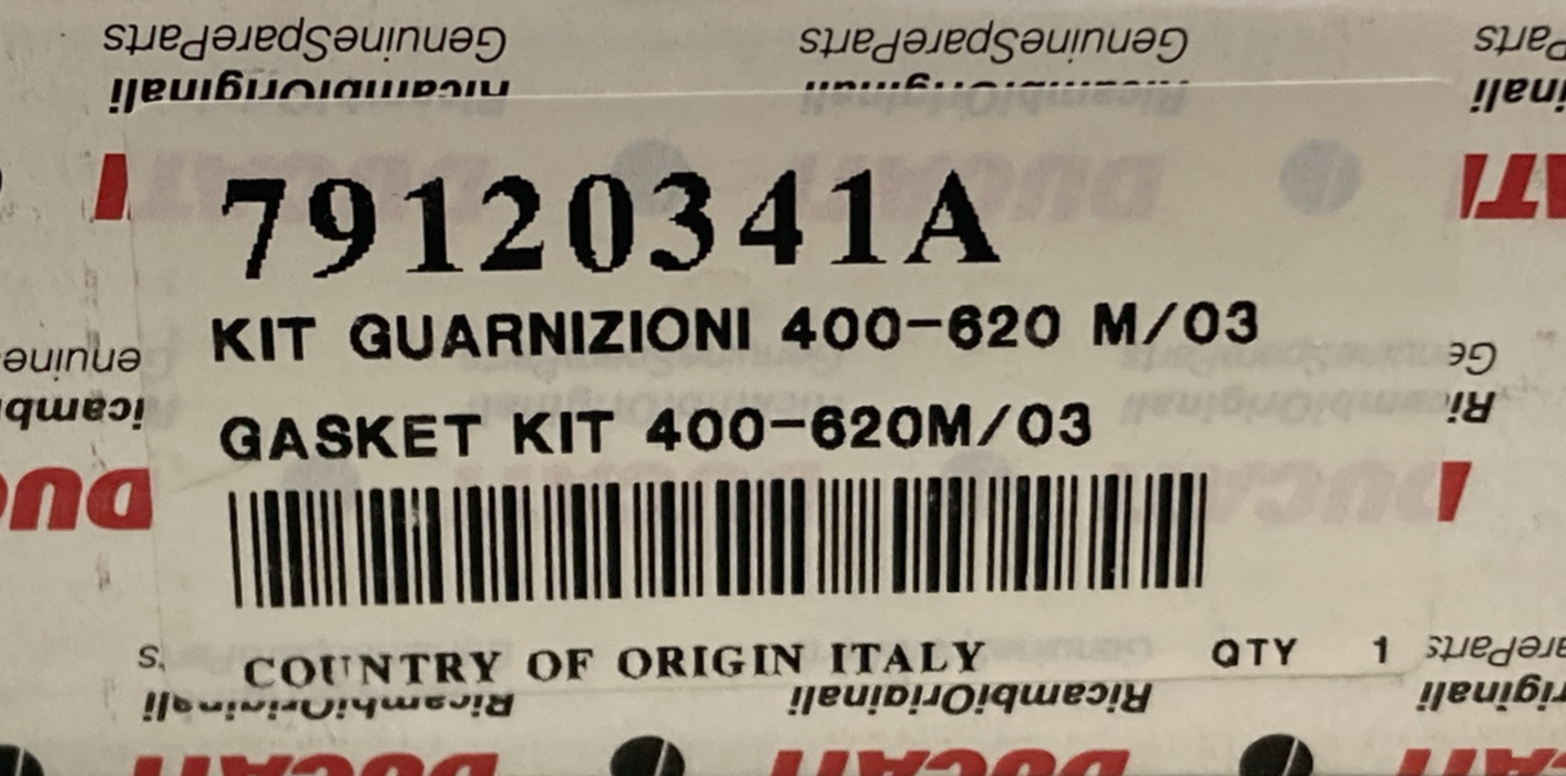 NEW GENUINE DUCATI 79120341A HEAD-CYLINDER GASKETS SET 400-620M/03