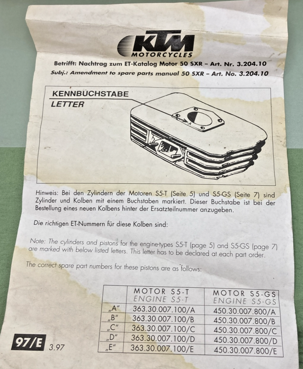 NEW GENUINE MORINI FRANCO MOTORI 12-2068 ALUMINUM CYLINDER BARREL