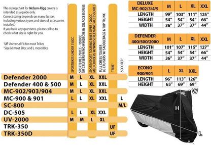 NEW GENUINE NELSON-RIGG MC-904-04-XL DEFENDER DELUXE COVER, X-LARGE, BLACK