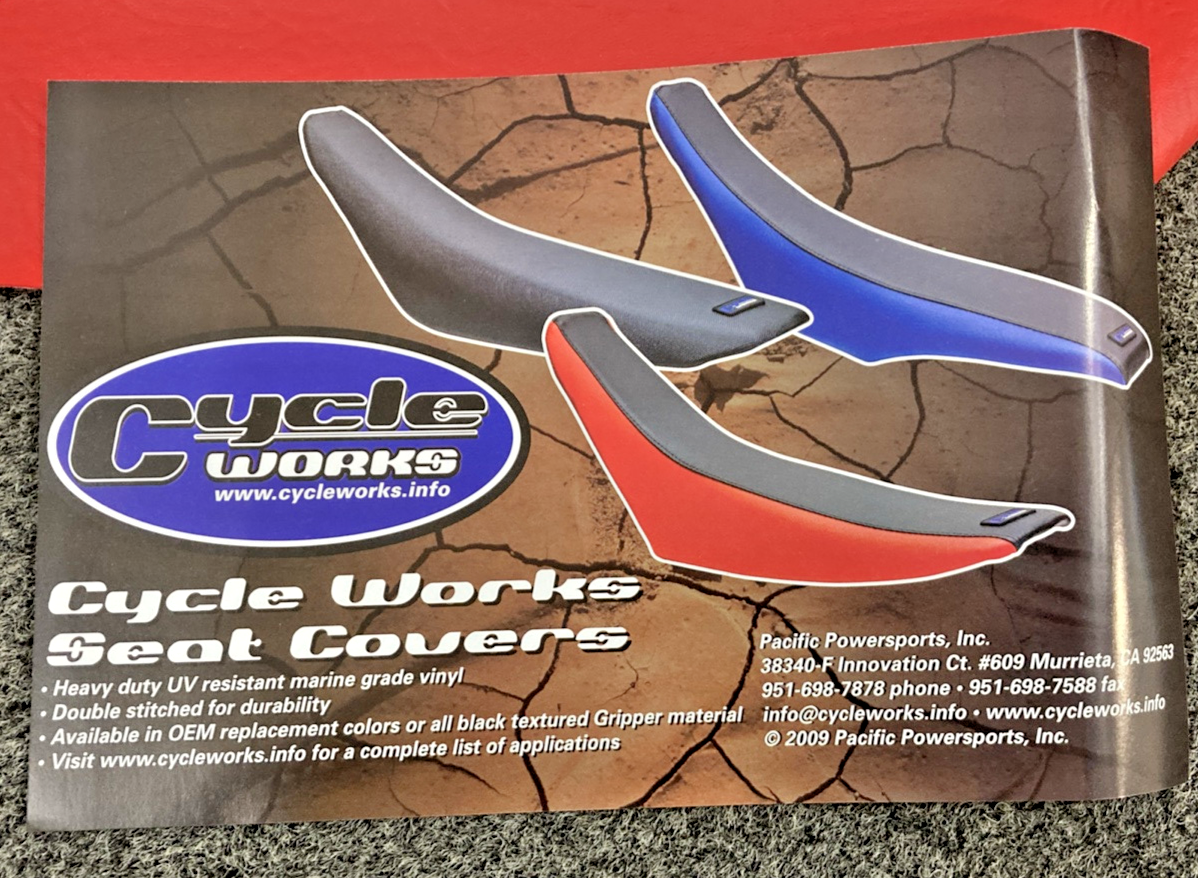 NEW GENUINE CYCLE WORKS 35-18085-02 SEAT COVER, STAND RED