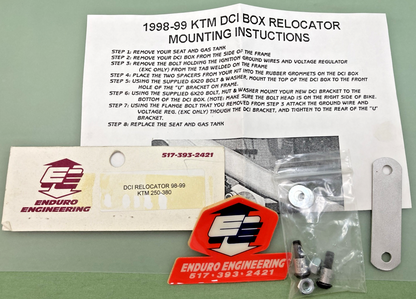 NEW GENUINE ENDURO ENGINEERING 250-380 KTM DCI BOX RELOCATOR MOUNTING KIT, 98-99