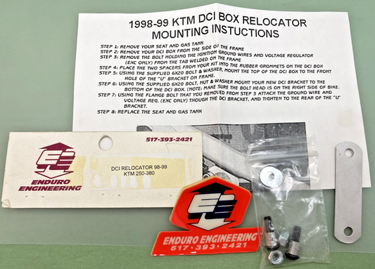 NEW GENUINE ENDURO ENGINEERING 250-380 KTM DCI BOX RELOCATOR MOUNTING KIT, 98-99