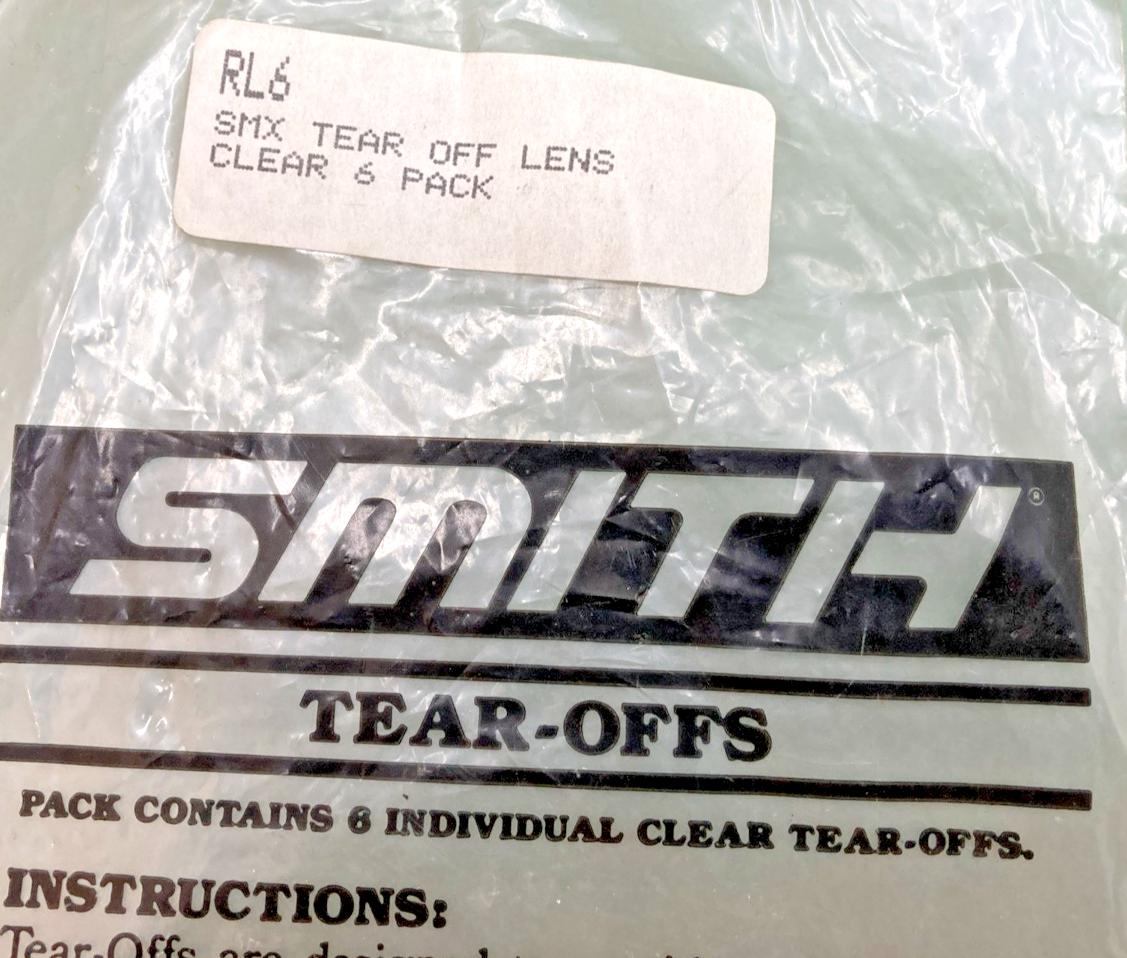 QTY 6 NEW GENUINE SMITH RL6 SMX TEAR OFF LEN CLEAR