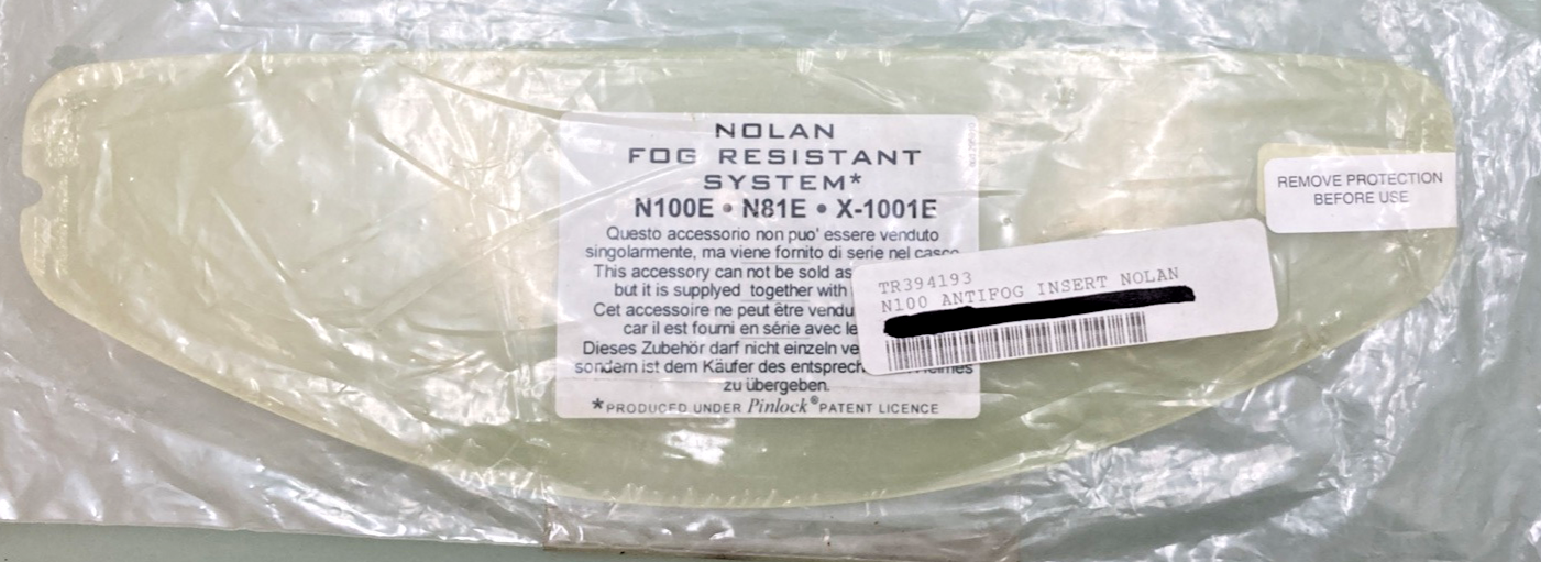 NEW GENUINE NOLAN TR394193 FOG RESISTANT SYSTEM, N100E - N81E - X-1001E