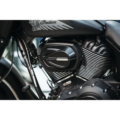 NEW GENUINE CRUSHER 9968 AIR CLEANER SATIN BLACK, INDIAN 14'-17', 415579