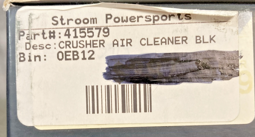 NEW GENUINE CRUSHER 9968 AIR CLEANER SATIN BLACK, INDIAN 14'-17', 415579