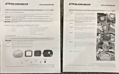 NEW GENUINE CRUSHER 9968 AIR CLEANER SATIN BLACK, INDIAN 14'-17', 415579