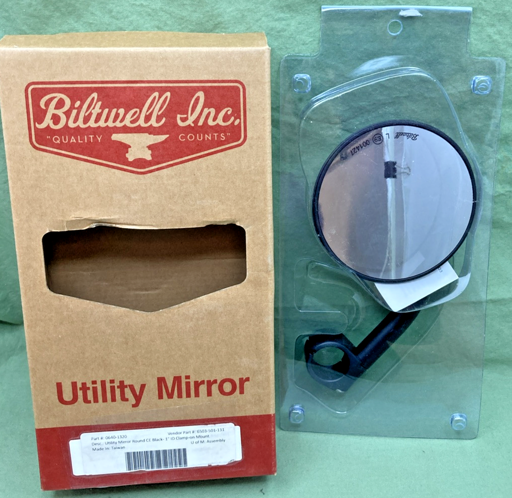 NEW GENUINE BILTWELL INC. 6503-578-131 ROUND MIRROR, 7/8 INCH CLAMP-ON 0640-1320