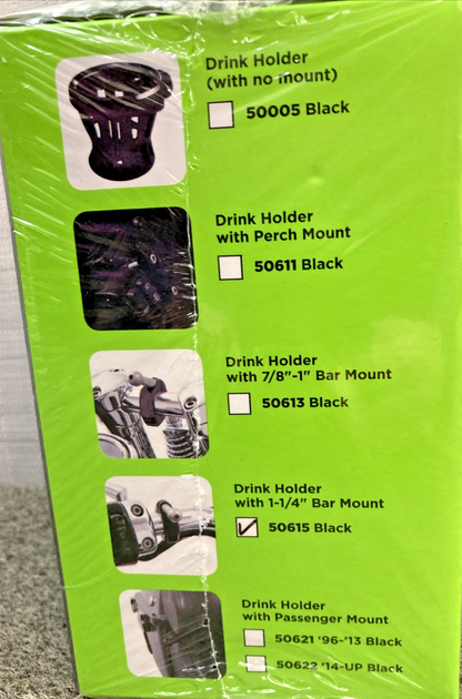 NEW GENUINE CIRO 50615 DRINK HOLDER BLK W/1-1/4'' ALUM BLK CLAMP MOUNT 0636-0086