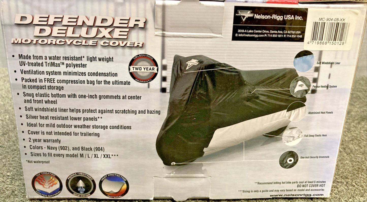 NEW GENUINE NELSON-RIGG MC-904-05-XX DEFENDER DELUXE COVER, XX-LARGE, BLACK