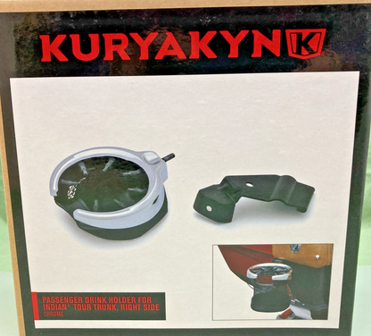 NEW GENUINE KURYAKYN 1832 CHROME/BLACK RIGHT SIDE PASSENGER DRINK HOLDER