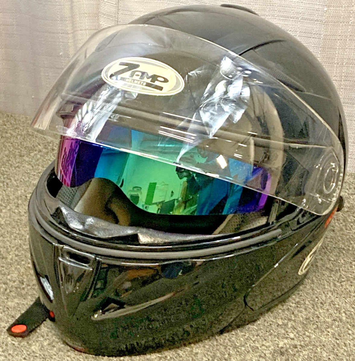 GENUINE ZAMP FL20 FLIP UP HELMET GLOSS BLACK XXL