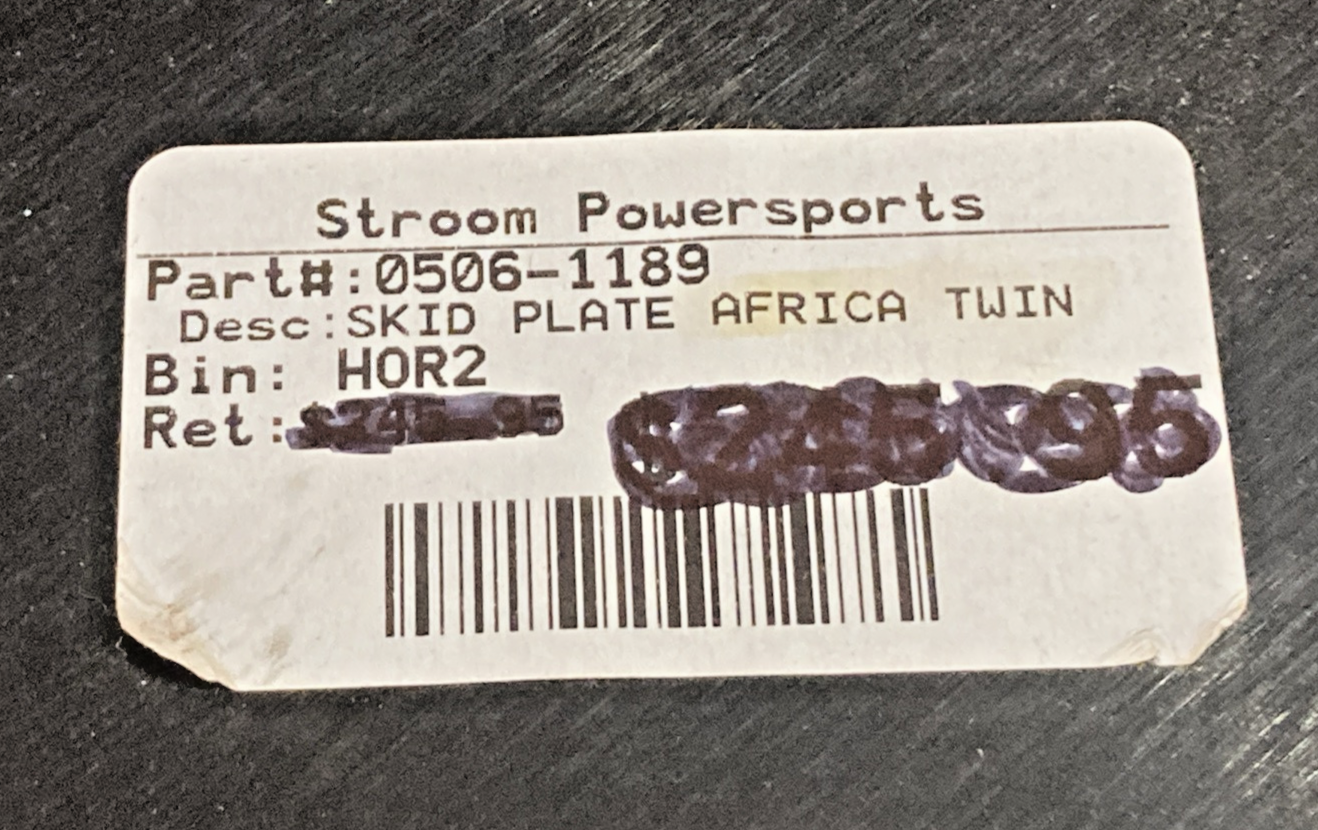 NEW REPLACES HONDA 316 SKID PLATE FOR AFRICA TWIN