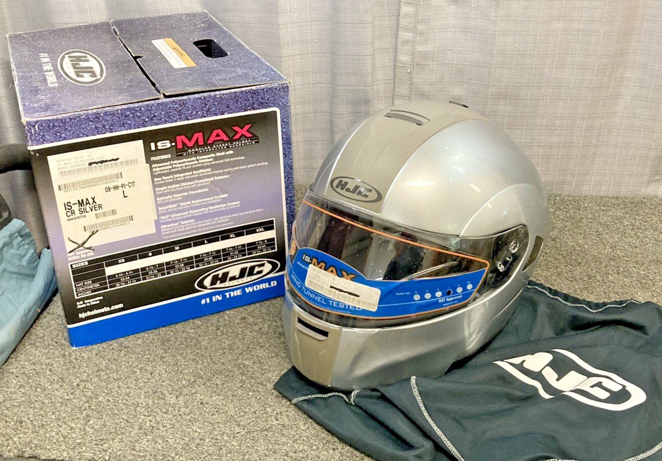 NEW GENUINE HJC IS-MAX SILVER HELMET L