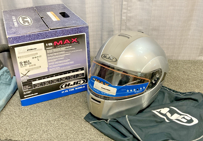 NEW GENUINE HJC IS-MAX SILVER HELMET L