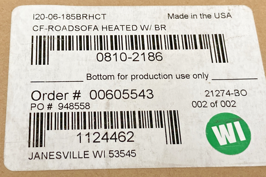 NEW GENUINE SADDLEMEN 0810-2186 HEATED ROADSOFA CF SEAT W/ DBR, I20-06-185BRHCT