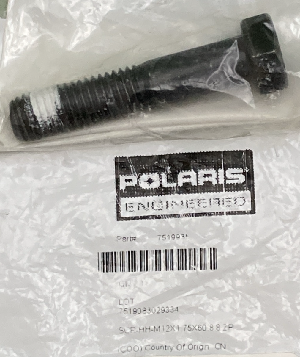 NEW GENUINE POLARIS 7519935 SCREW HEX HEAD M12X1.75X60 8.8