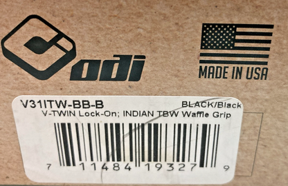 NEW ODI LOCKHART V31ITW-BB-B V-TWIN LOCK-ON GRIPS, TBW, BLK/BLK, WAFFLE, NO TOOL
