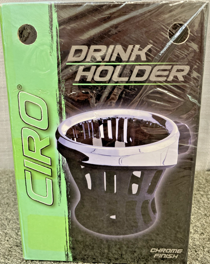 NEW GENUINE CIRO 0636-0024 DRINK HOLDER 1-1/4" HANDLEBAR MOUNT CHR/BLK, 50415