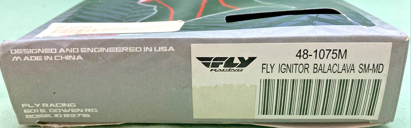 NEW GENUINE FLY RACING 48-1075M IGNITOR BALACLAVA, (S/M) MENS/UNISEX