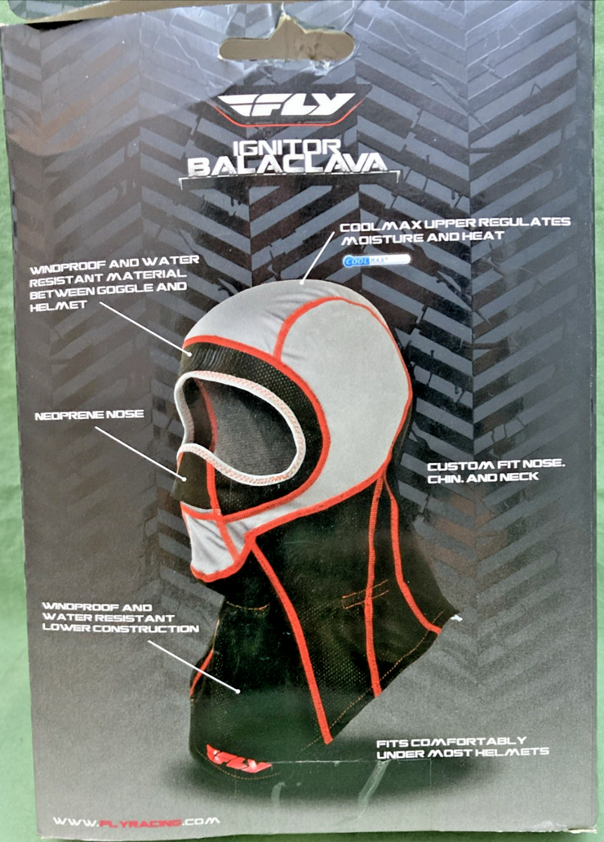 NEW GENUINE FLY RACING 48-1075M IGNITOR BALACLAVA, (S/M) MENS/UNISEX