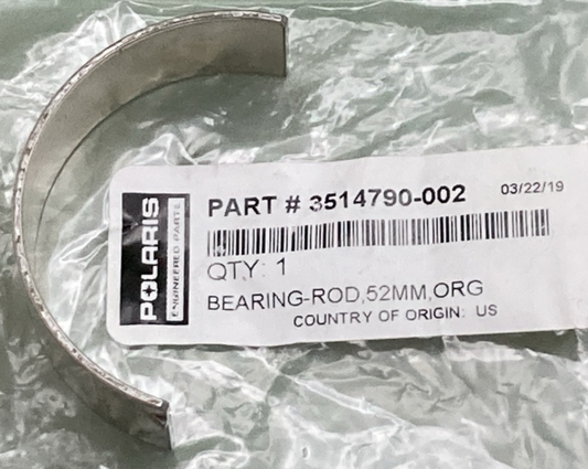 NEW GENUINE POLARIS 3514790-002 BEARING ROD 52MM ORG