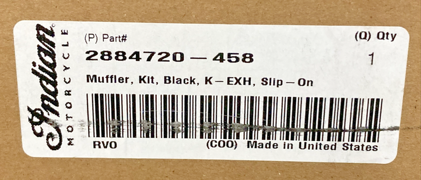 NEW GENUINE INDIAN 2884720-458 SLIP-ON MUFFLER KIT, BLACK