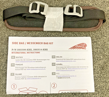 NEW GENUINE INDIAN 2883500-FBA K-SIDEBAG, MESSENGER, BLACK/BROWN