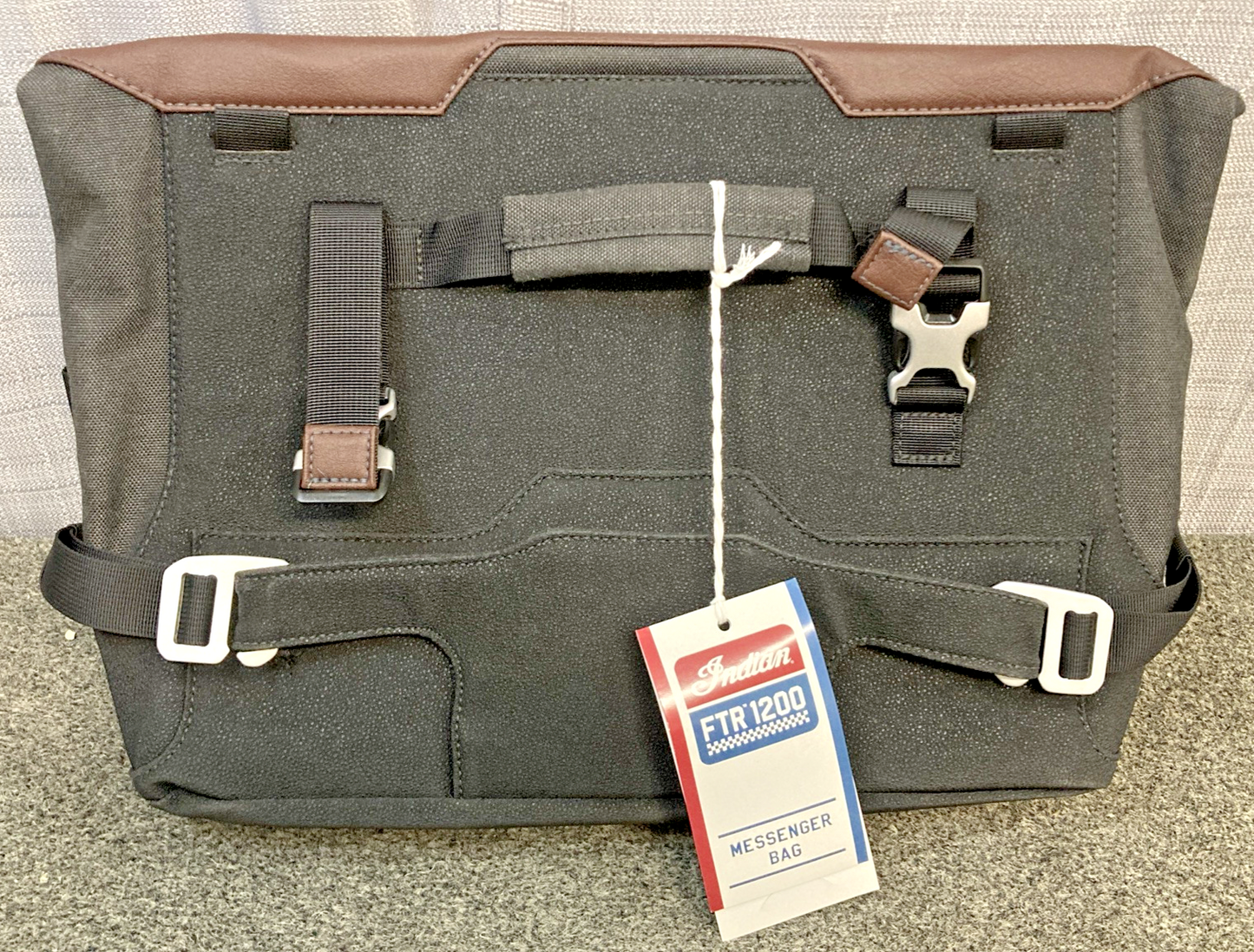 NEW GENUINE INDIAN 2883500-FBA K-SIDEBAG, MESSENGER, BLACK/BROWN