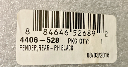NEW GENUINE ARCTIC CAT 4406-528 RH REAR FENDER BLACK