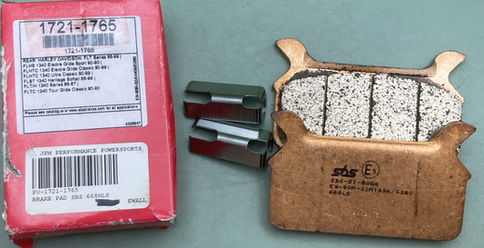 NEW GENUINE SBS 1721-1765 BRAKE PAD SET REAR FOR HARLEY DAVIDSON