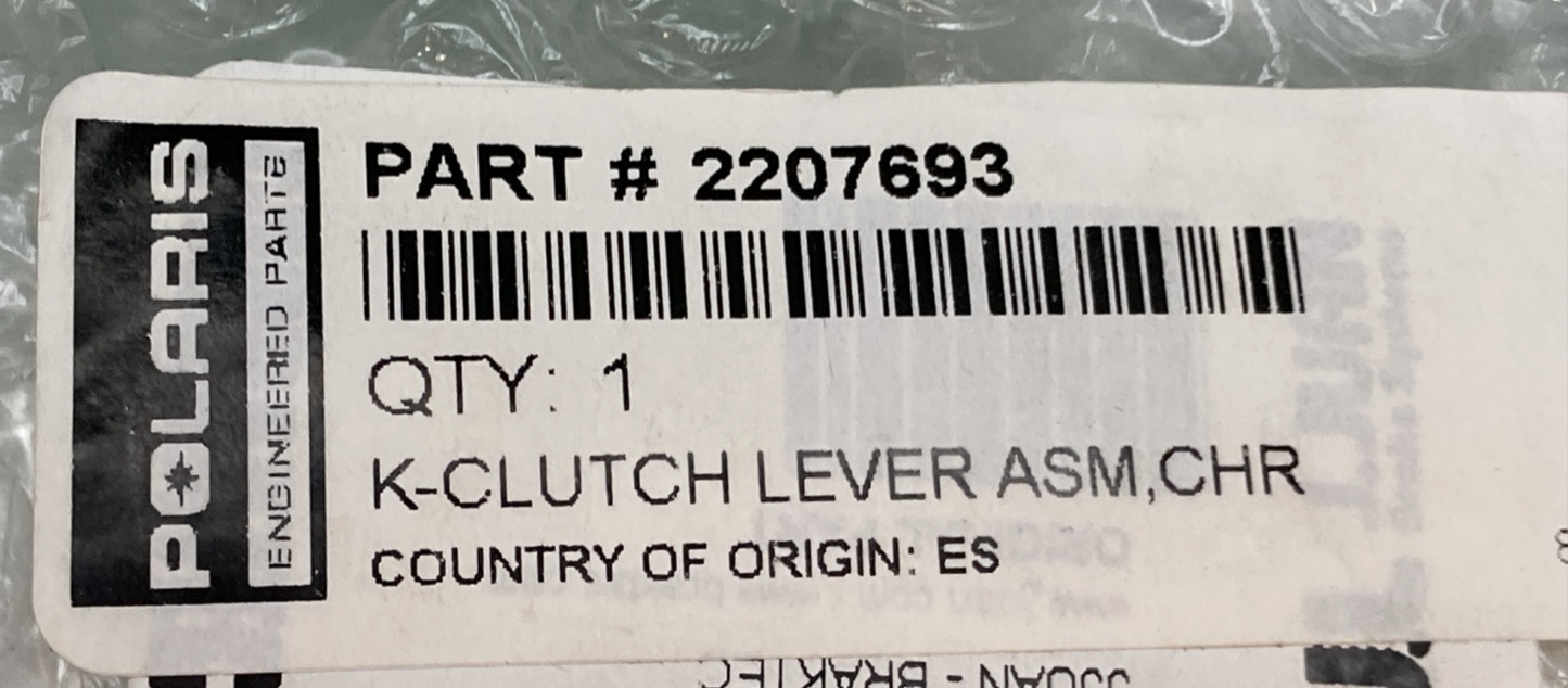 NEW GENUINE POLARIS 2207693 K-CLUTCH LEVER ASM CHROME