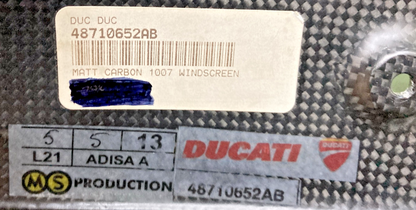 NEW GENUINE DUCATI 48710652AB PIKES PEAK MATT CARBON WINDSHIELD