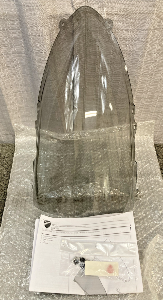 NEW GENUINE DUCATI 96451211B WINDSHIELD SMOKE TINTED