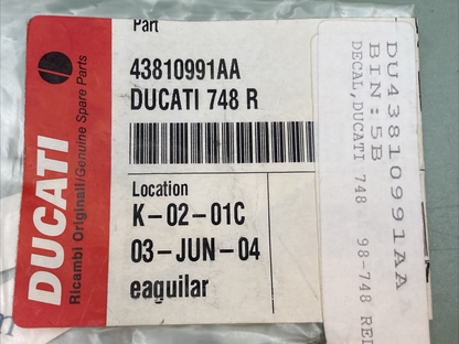 NEW GENUINE DUCATI 43810991AA STICKER DUCATI 748